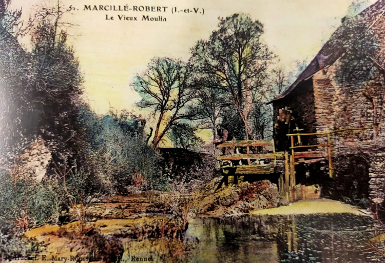 Le vieux moulin de Marcillé-Robert, vers 1900